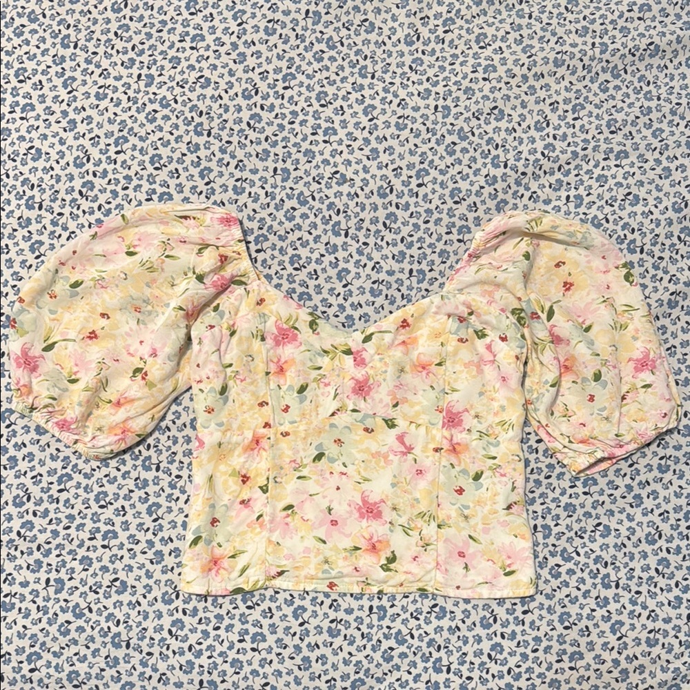 A&F Floral Puff Sleeve Top